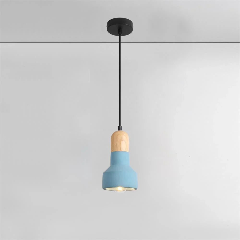 Industrial Grey Cement Pendant Light with Adjustable Height