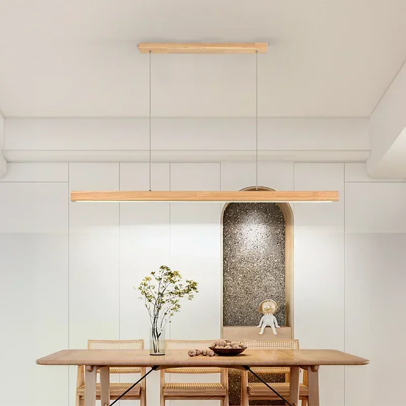 Ivalo Collection | Wood LED Pendant Light with Adjustable Height