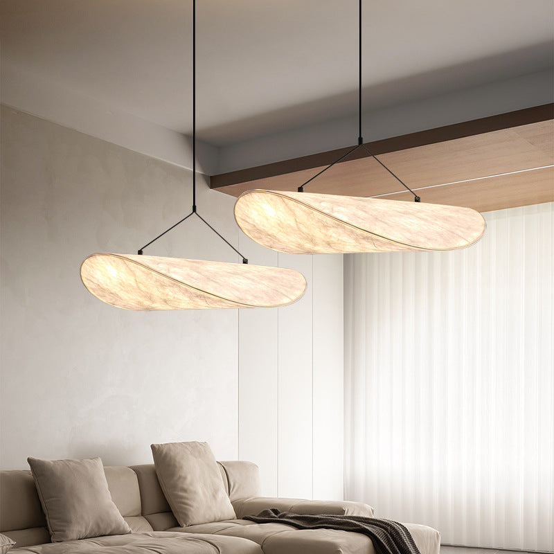 Japandi Collection | Black Pendant Light with Silk Shade & LED