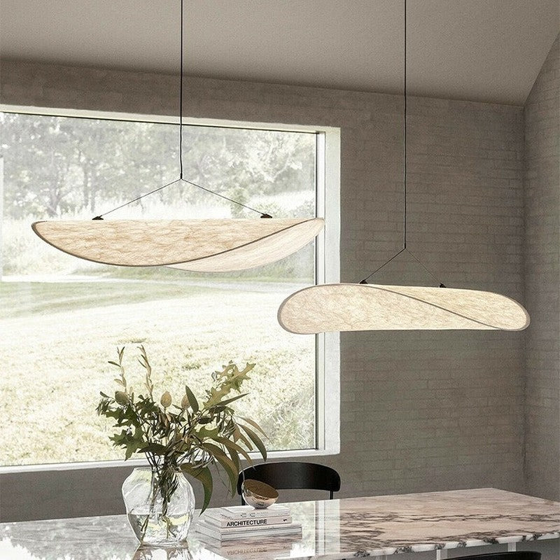 Japandi Collection | Black Pendant Light with Silk Shade & LED