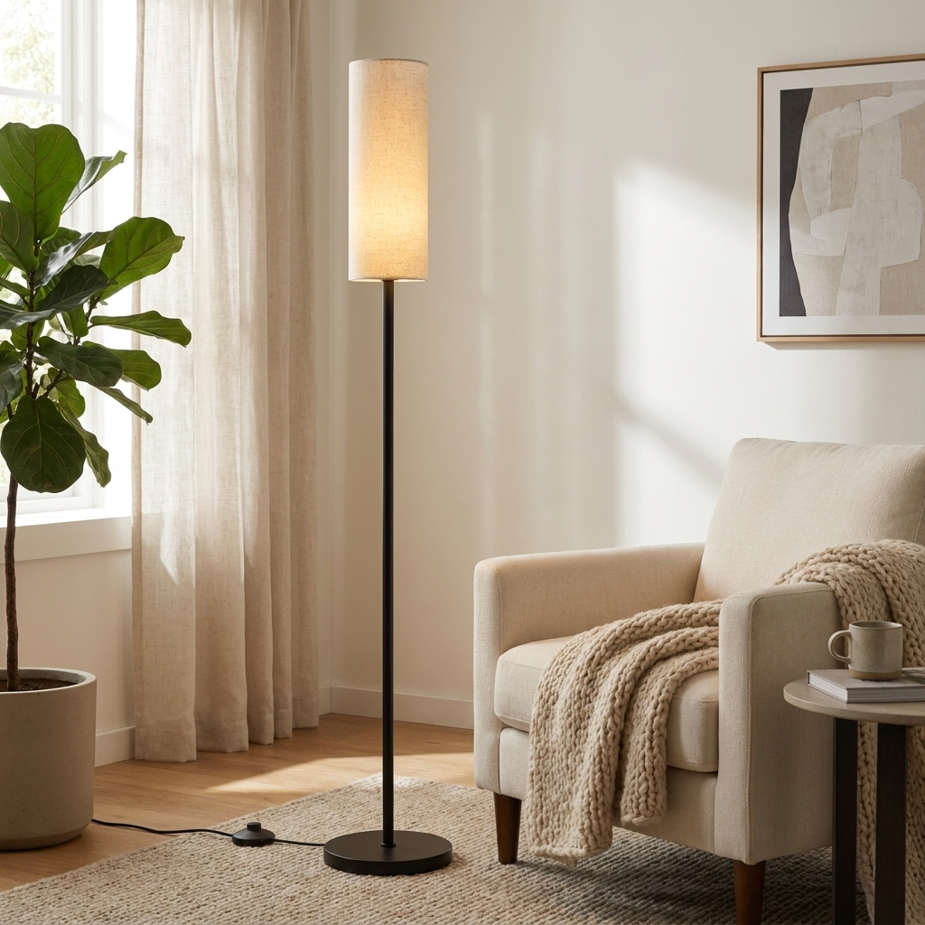 Linen Column Floor Lamp