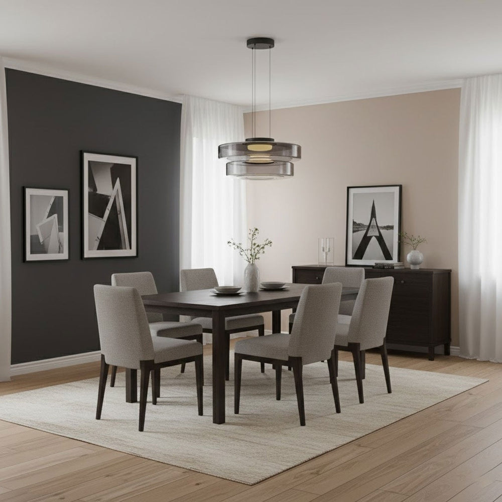 Minimalist Collection | Black Glass Pendant Light with Adjustable Heigh