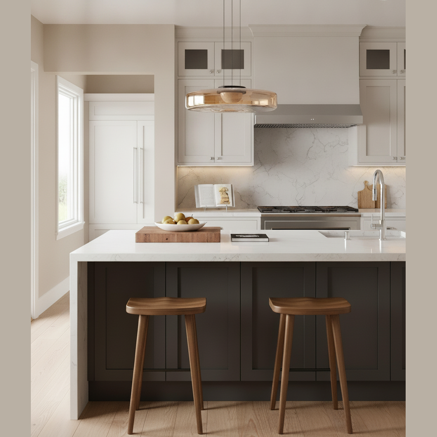 Minimalist Collection | Black Glass Pendant Light with Adjustable Heigh
