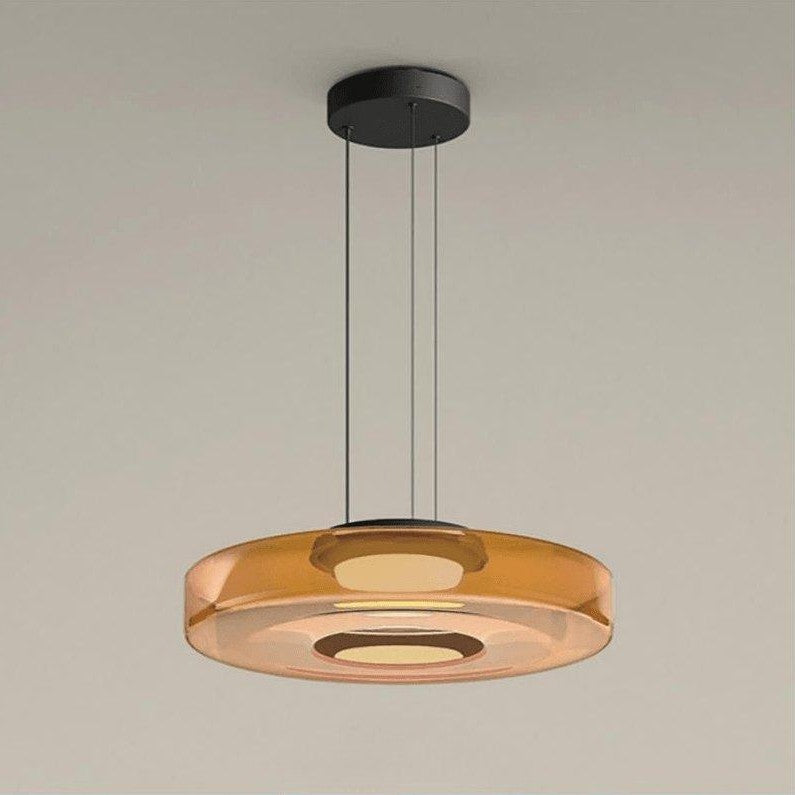 Minimalist Collection | Black Glass Pendant Light with Adjustable Heigh