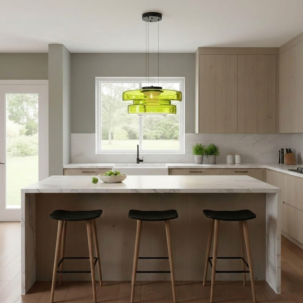 Minimalist Collection | Glass Pendant Light with Adjustable Height