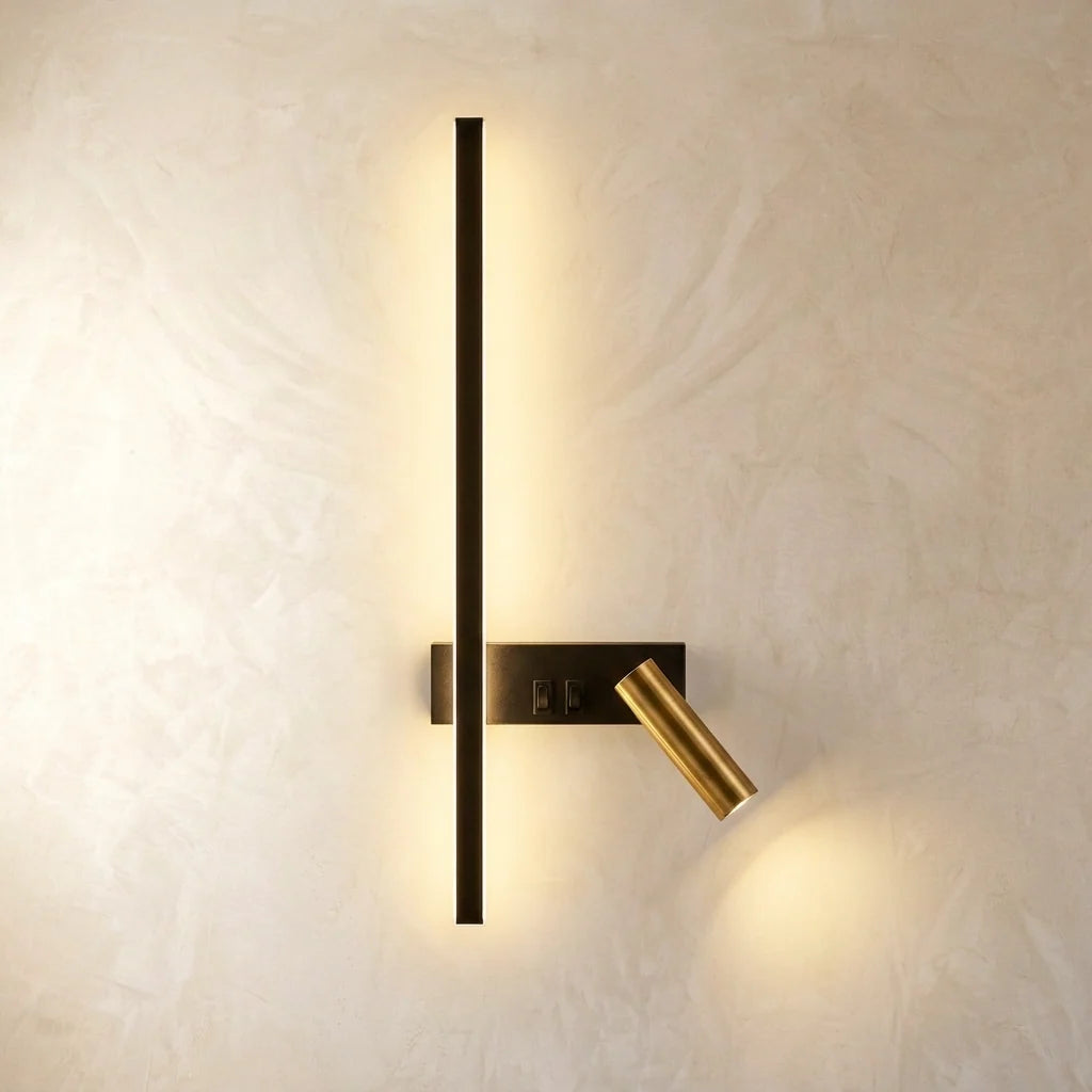 Minimalist LED Wall Light with Adjustable Spotlight