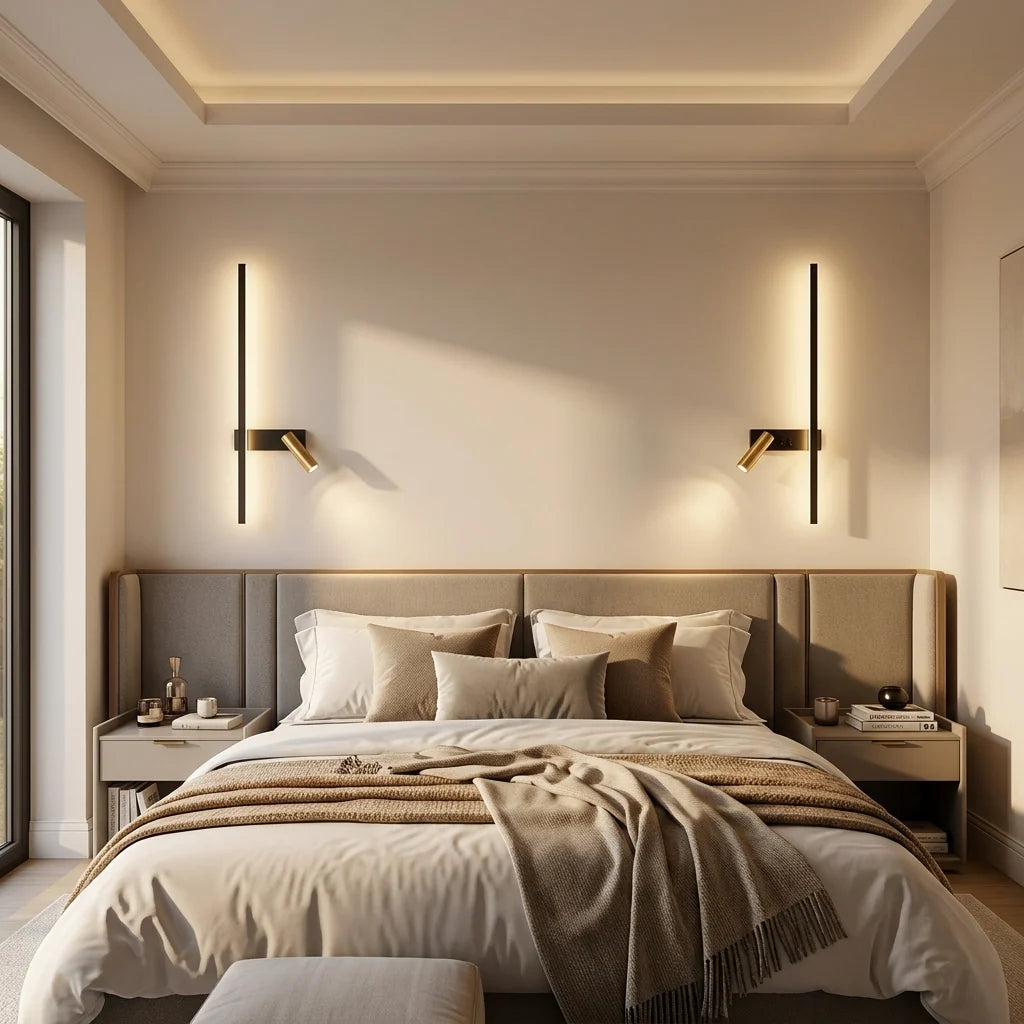 Minimalist LED Wall Light with Adjustable Spotlight