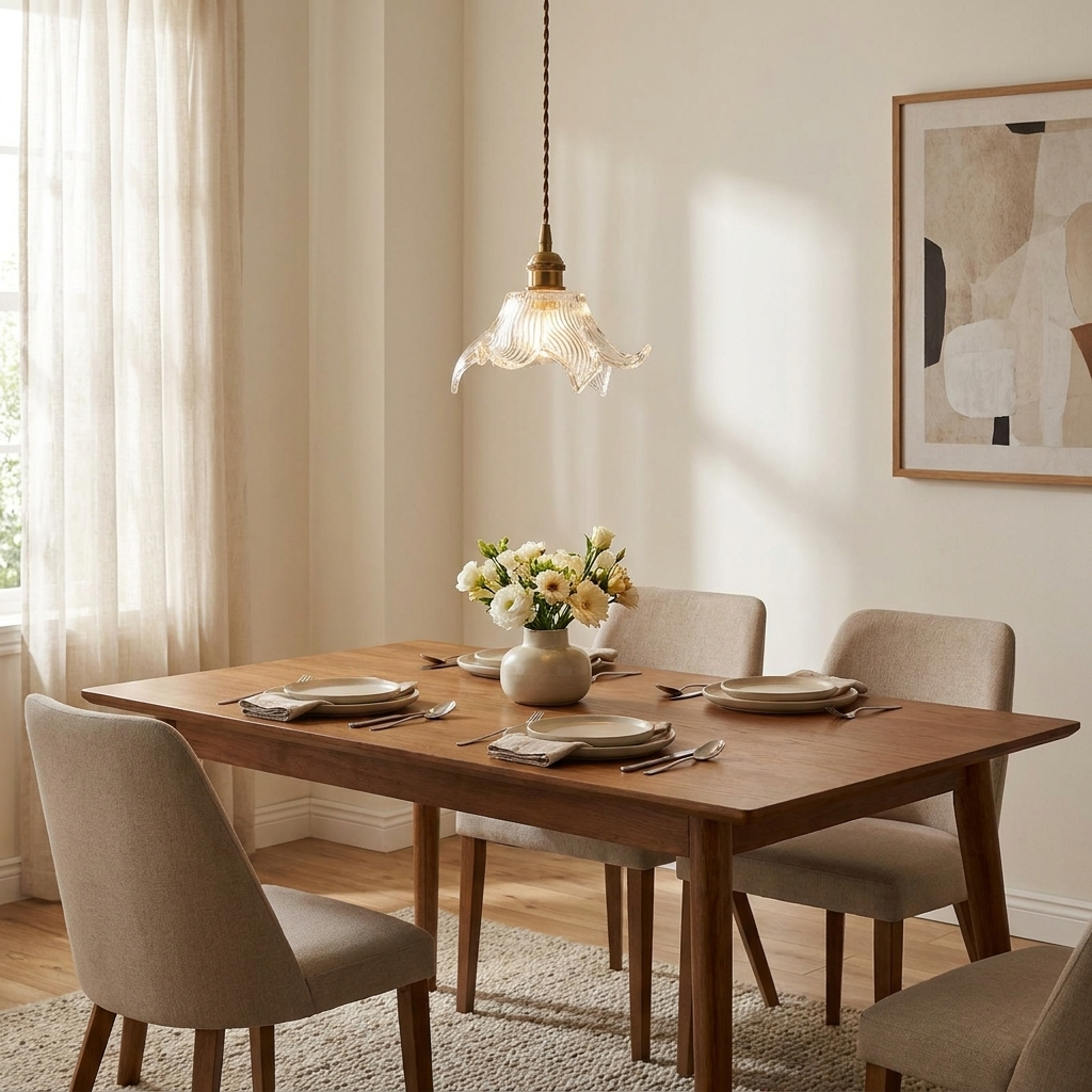 Modern Adjustable Glass Pendant Light with Crystal Design