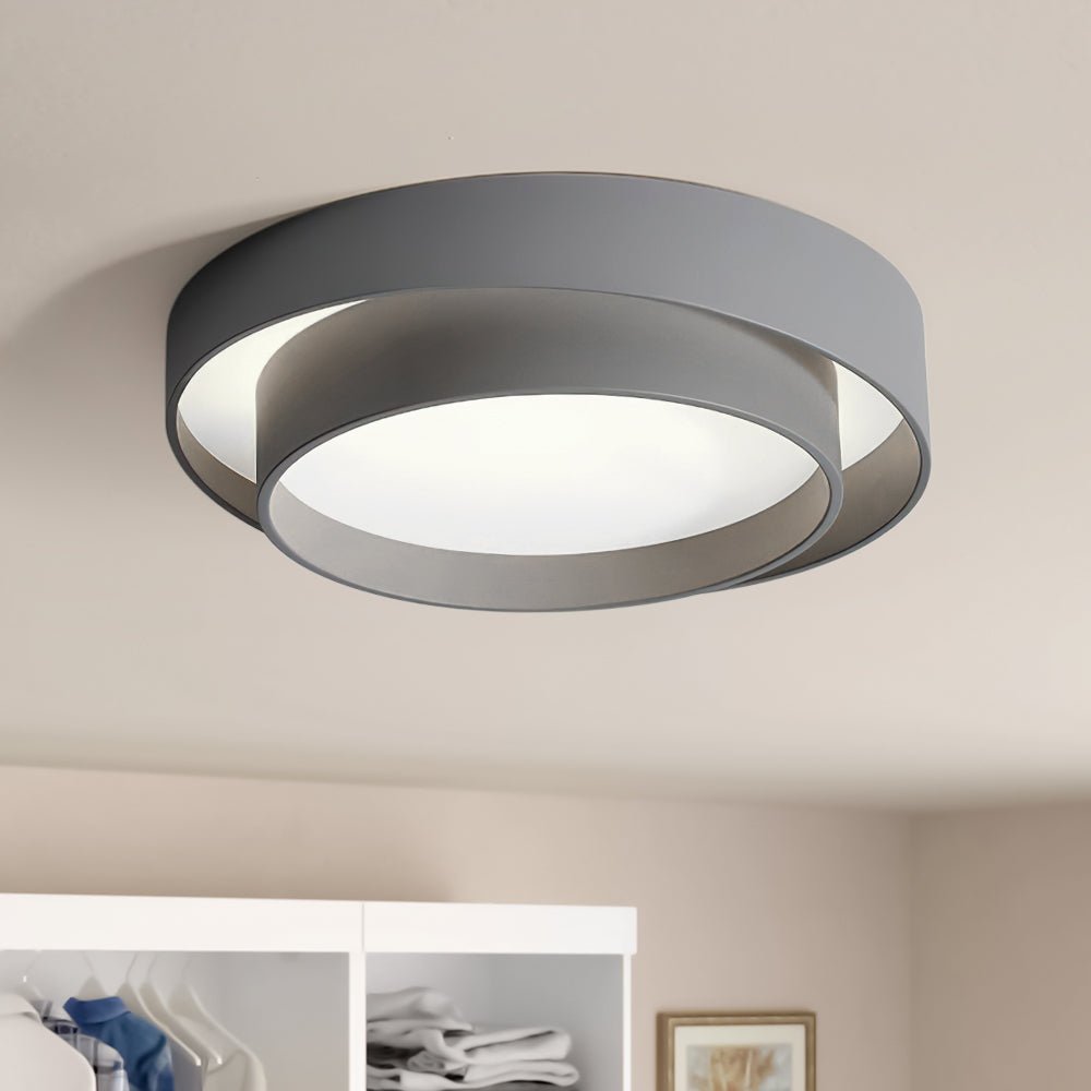 Modern Flush Mount Ceiling Light | LED Fixture with Concentric Rings Design