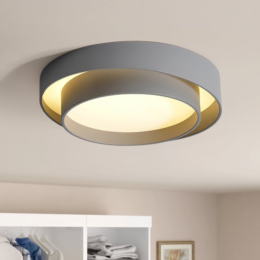 Modern Flush Mount Ceiling Light | LED Fixture with Concentric Rings Design