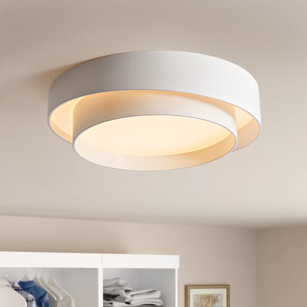 Modern Flush Mount Ceiling Light | LED Fixture with Concentric Rings Design