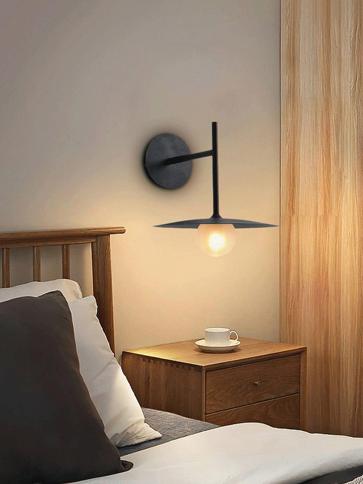 Modern Iron Frame Wall Sconce with Frosted Glass