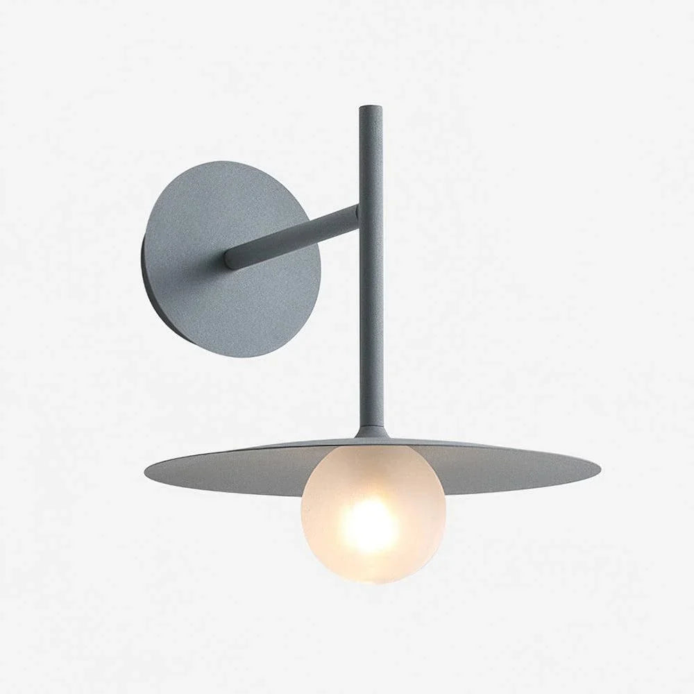 Modern Iron Frame Wall Sconce with Frosted Glass