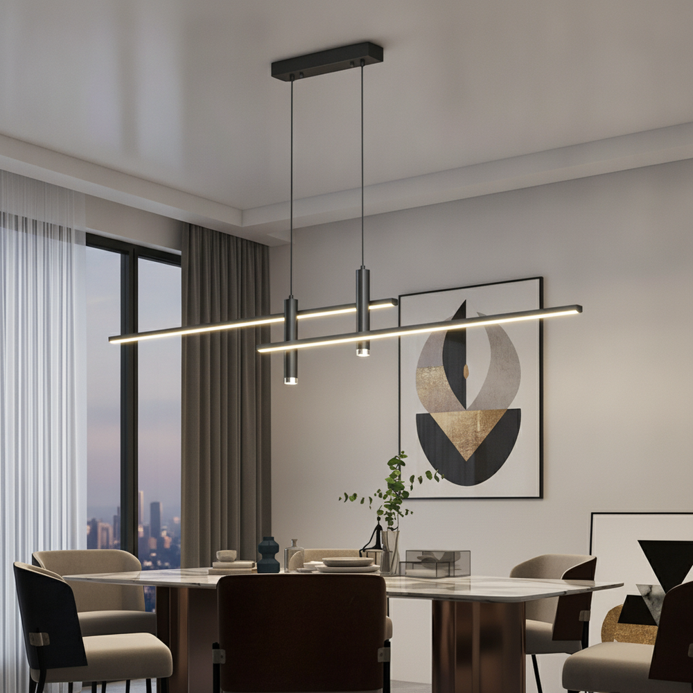 Modern Minimalist | Black Pendant Light with Customizable Ambiance