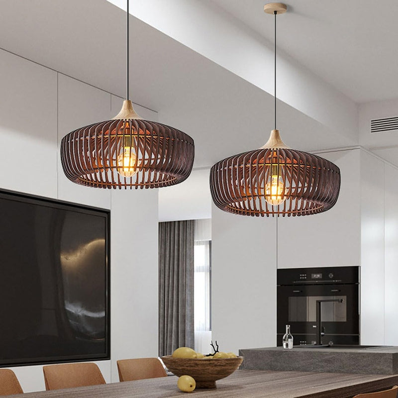 Muto Nordic | Pendant Light with Wooden Dome Design