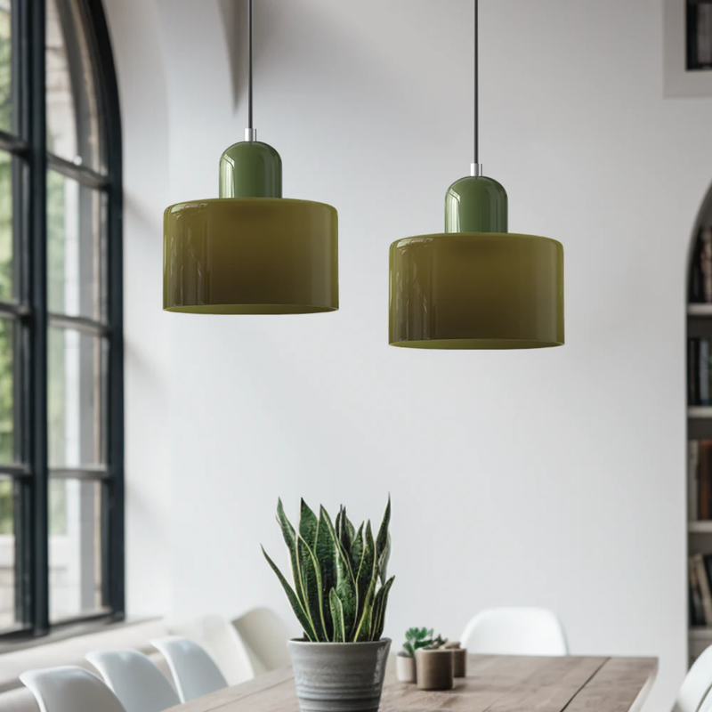 Retro Hanging Lamp | Adjustable Kitchen Pendant Light with Warm Glass Shade