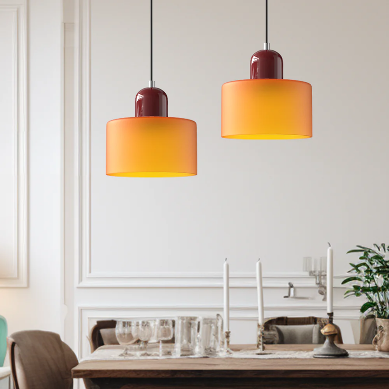 Retro Hanging Lamp | Adjustable Kitchen Pendant Light with Warm Glass Shade