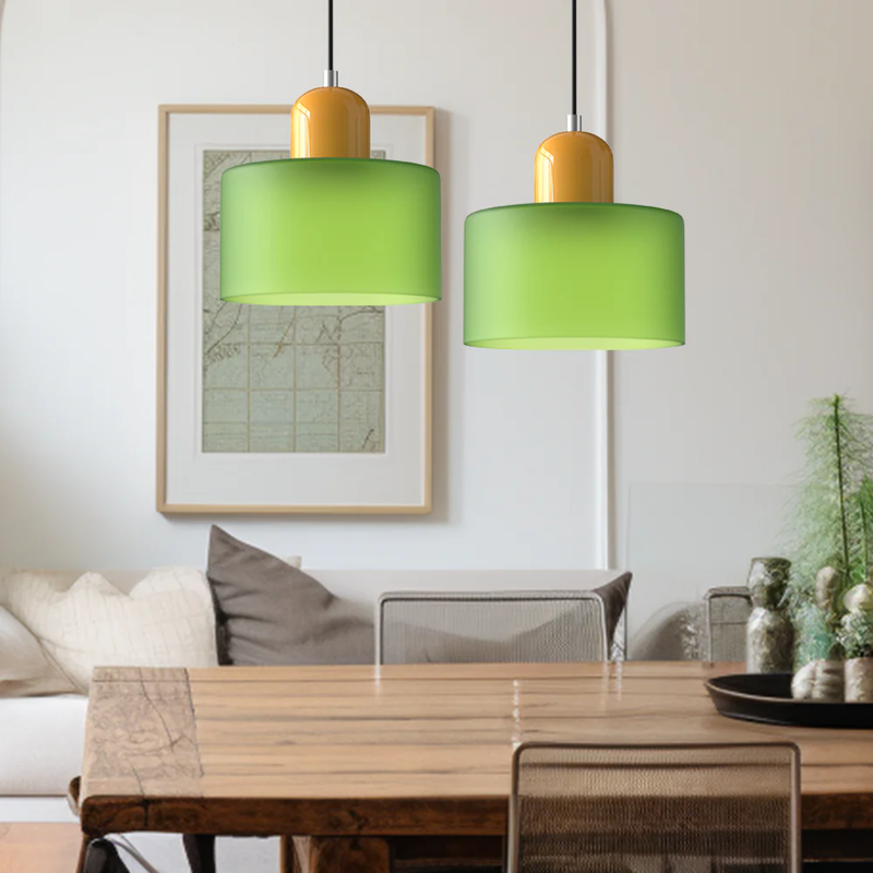 Retro Hanging Lamp | Adjustable Kitchen Pendant Light with Warm Glass Shade