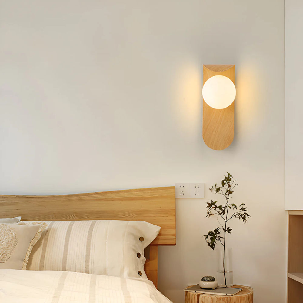 Scandinavian Collection | LED Wall Sconce with Natural Wood Accent