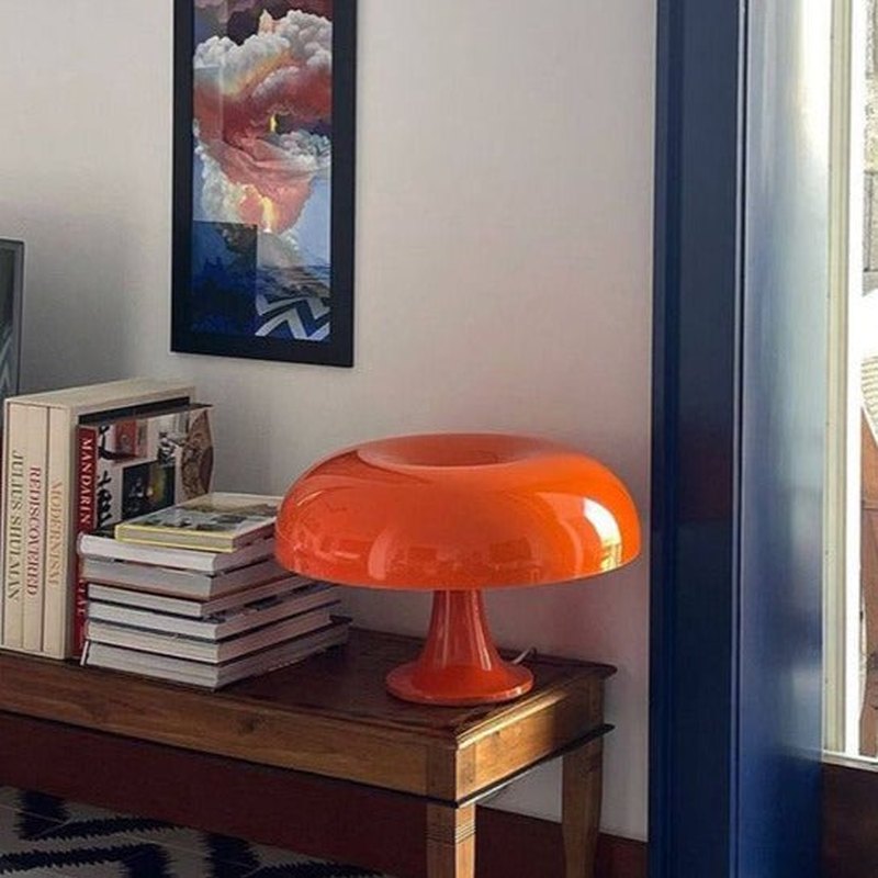 Scandinavian Mushroom Table Lamp with Opal Shade
