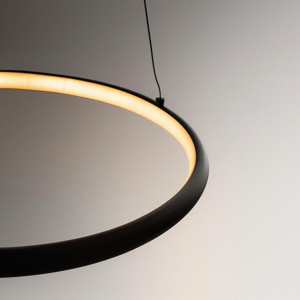 Sleek Black LED Pendant Light with Adjustable Height