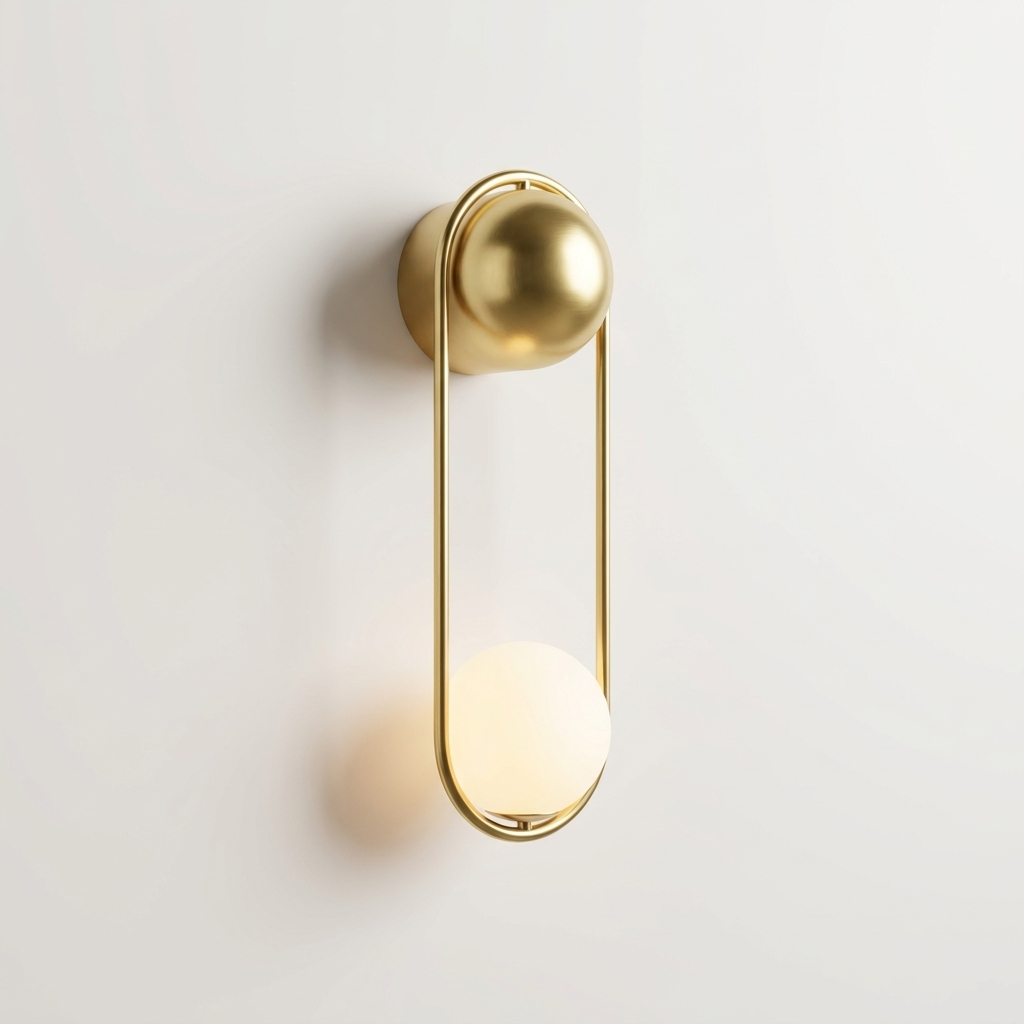 Sleek Brass Wall Sconce with Glass Shade