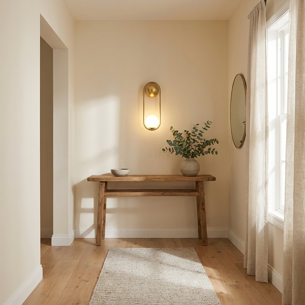 Sleek Brass Wall Sconce with Glass Shade