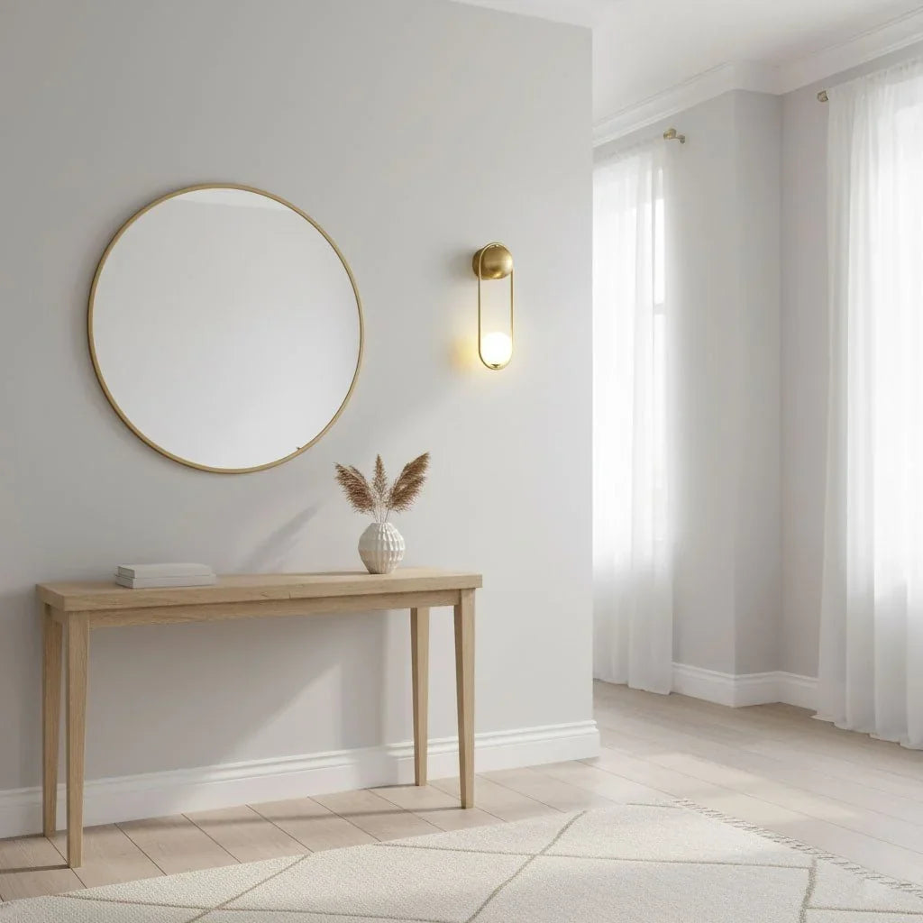 Sleek Brass Wall Sconce with Glass Shade