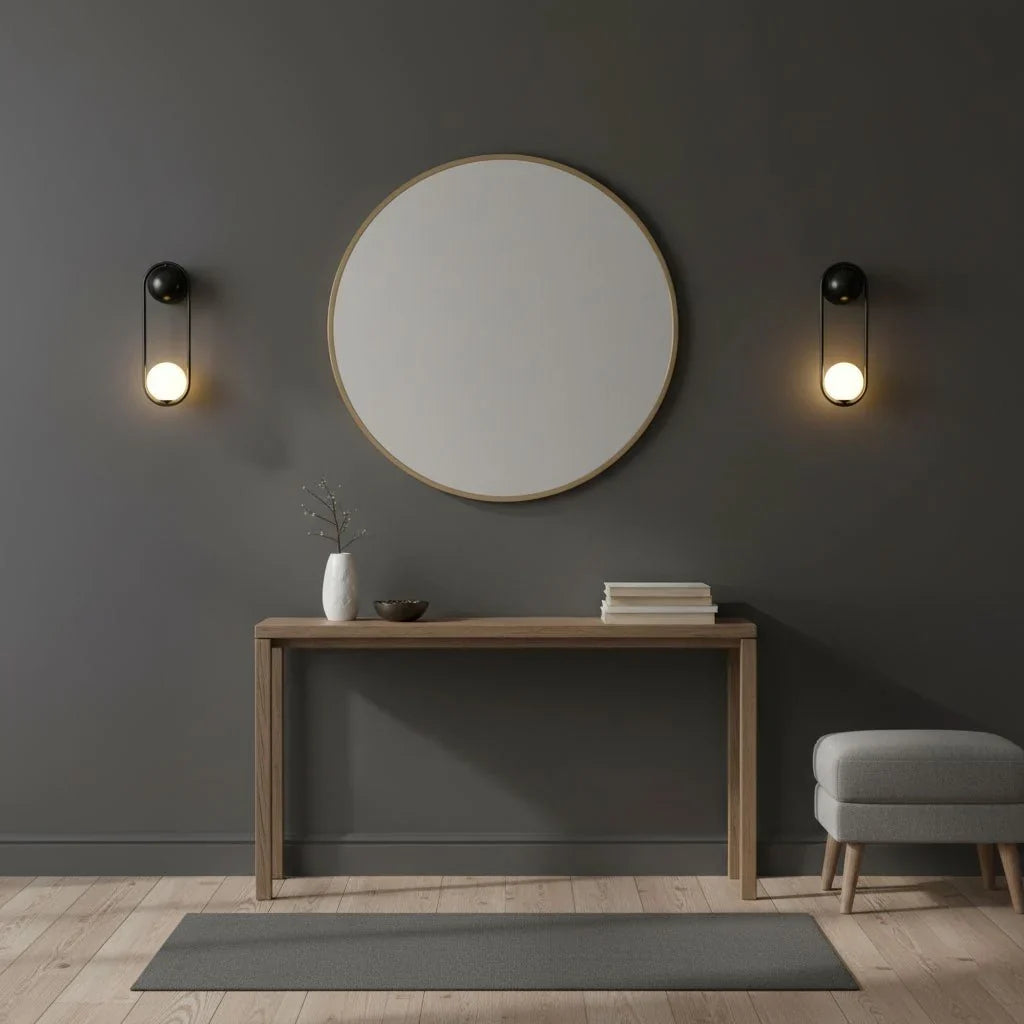 Sleek Brass Wall Sconce with Glass Shade