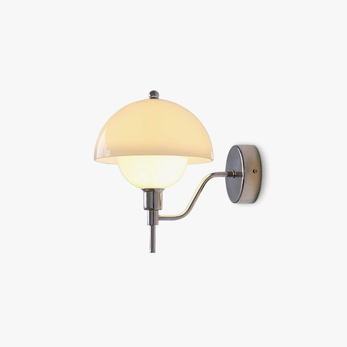 Sleek Chrome Wall Sconce with White Shade