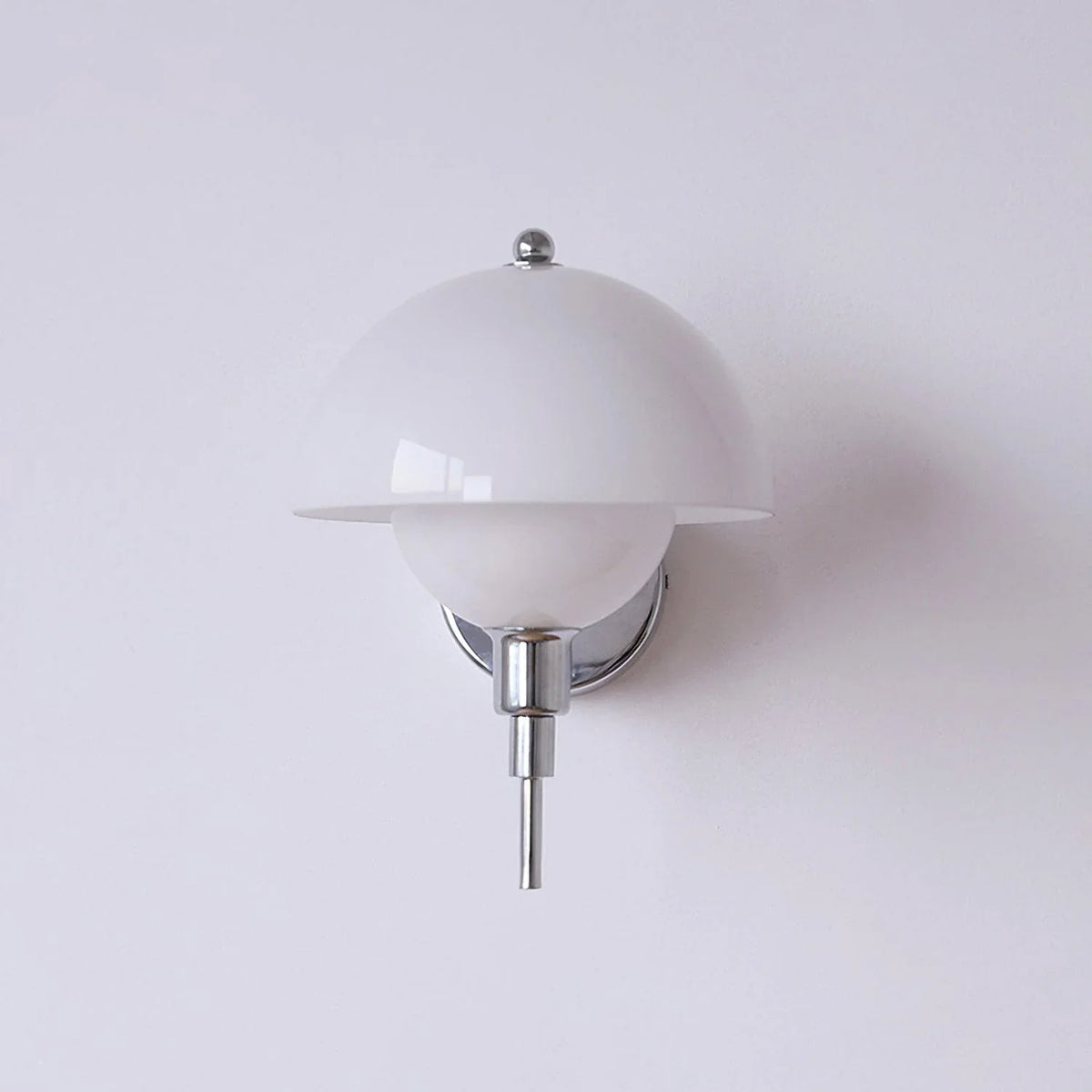 Sleek Chrome Wall Sconce with White Shade