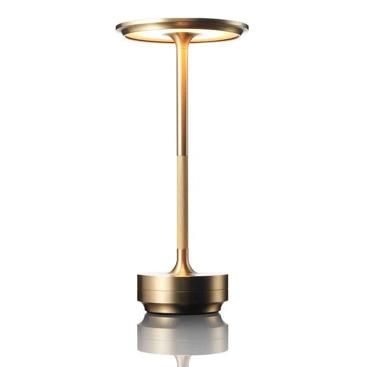 Sleek Metallic Cordless Table Lamp with Adjustable Glow