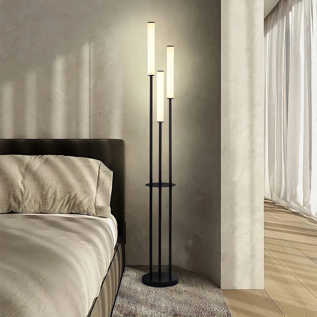 Sleek Modern 3-Light Floor Lamp with Dimming Feature