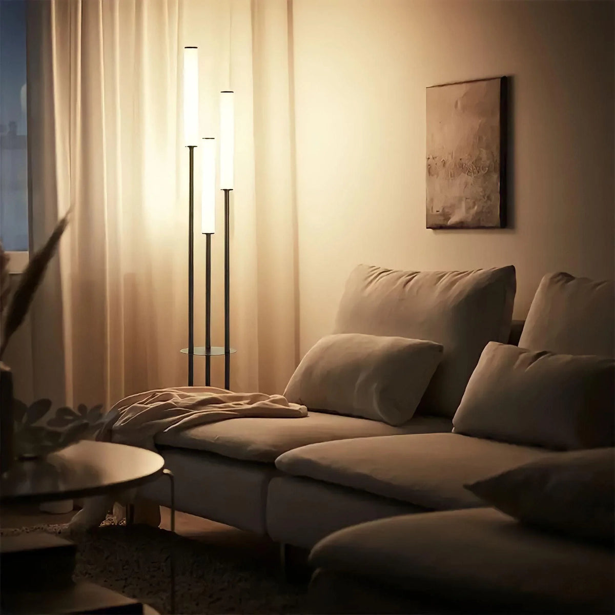 Sleek Modern 3-Light Floor Lamp with Dimming Feature