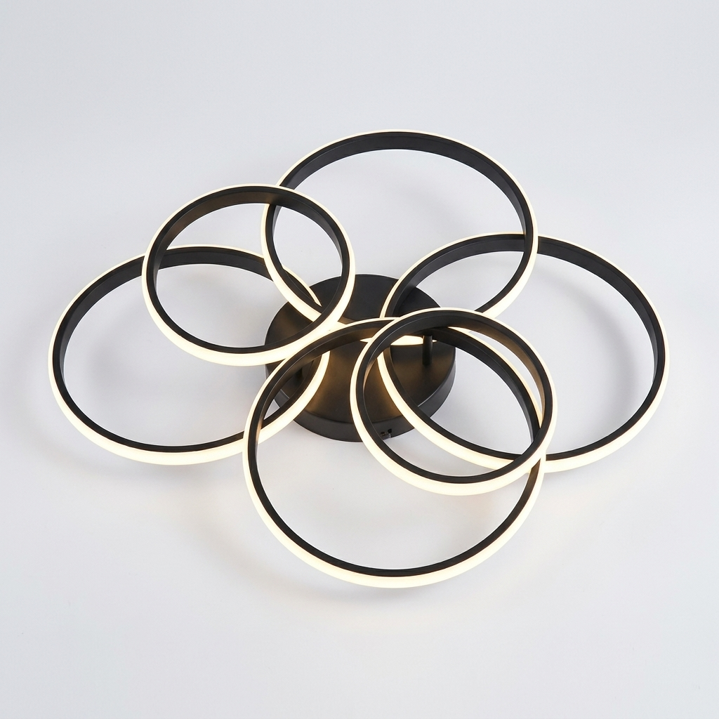 Sleek Modern Black Flush Mount Ceiling Light Fixture