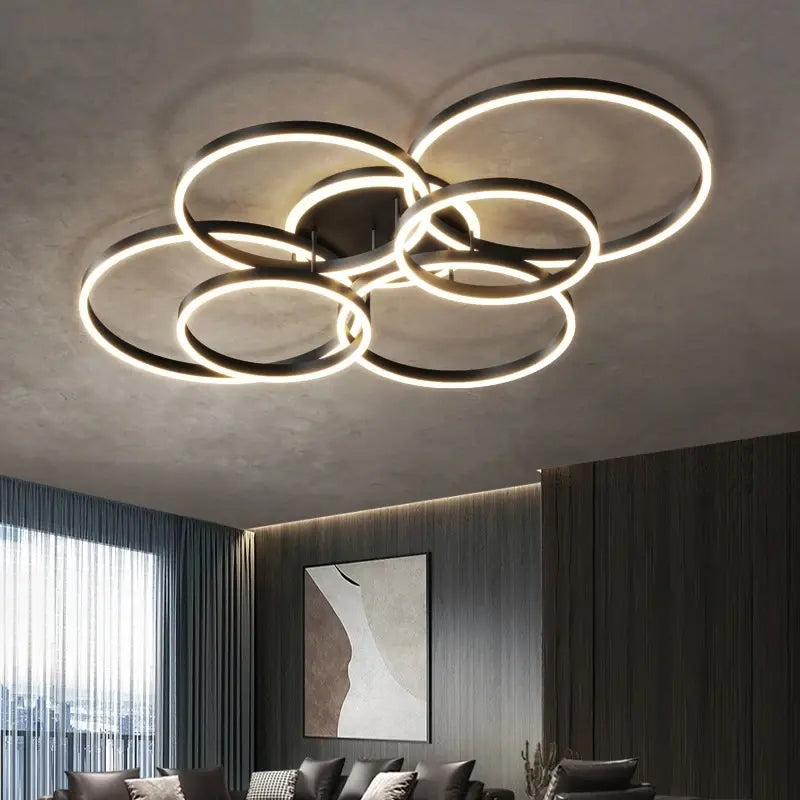 Sleek Modern Black Flush Mount Ceiling Light Fixture