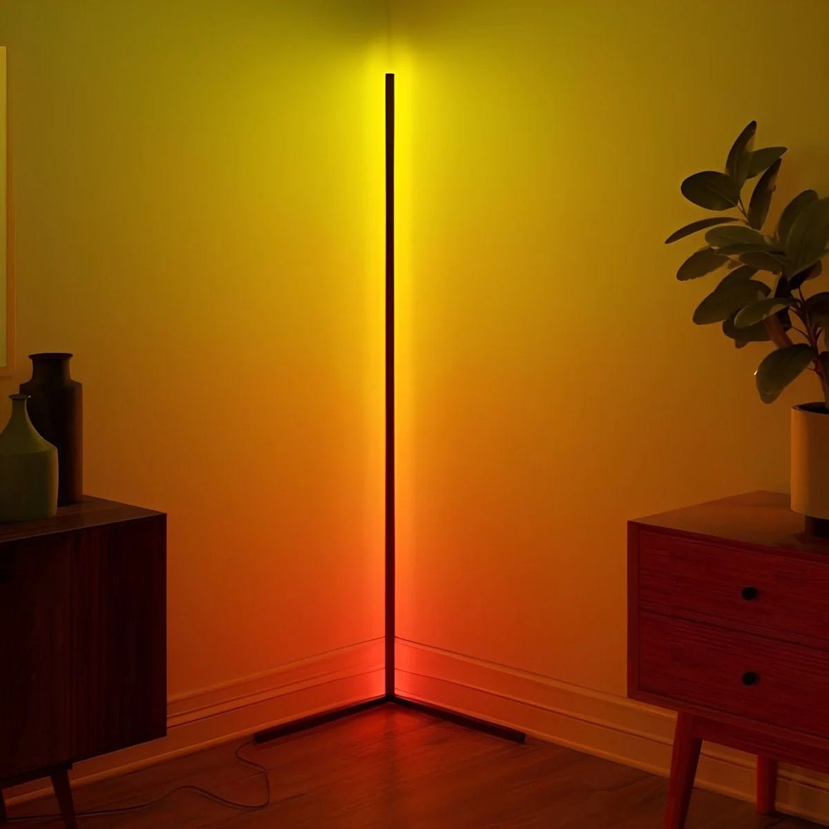 Slim Black Modern Floor Corner Lamp