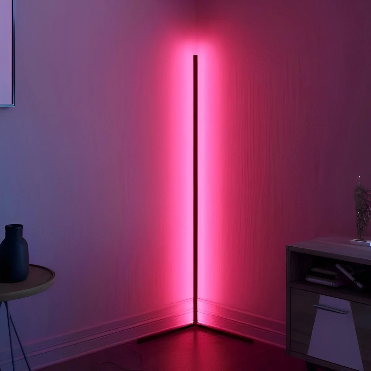 Slim Black Modern Floor Corner Lamp