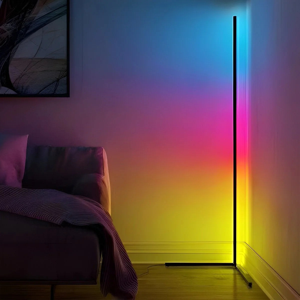 Slim Black Modern Floor Corner Lamp