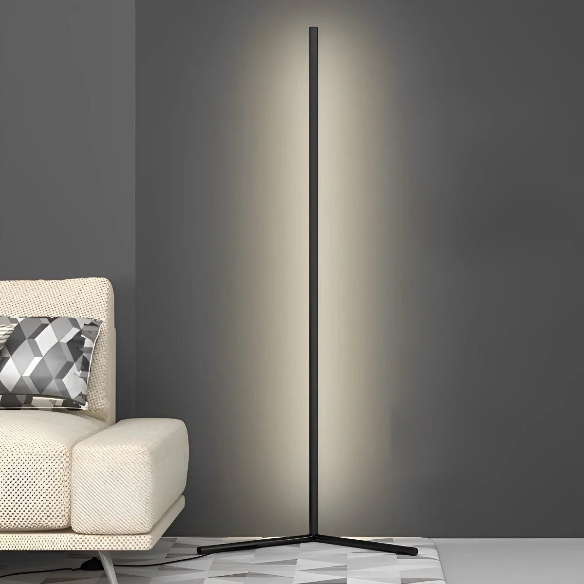 Slim Black Modern Floor Corner Lamp