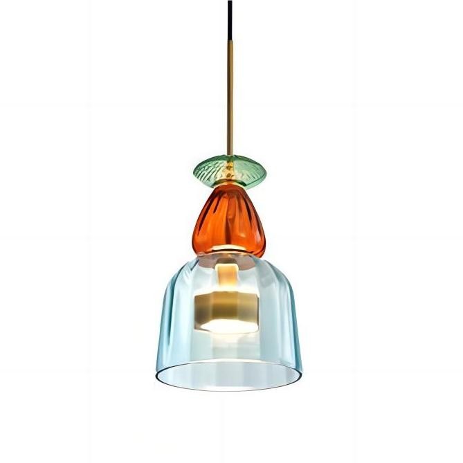 Stacked Coloured Glass Pendant Light