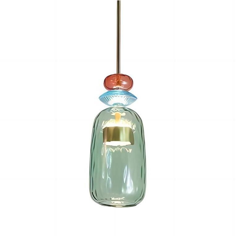 Stacked Coloured Glass Pendant Light