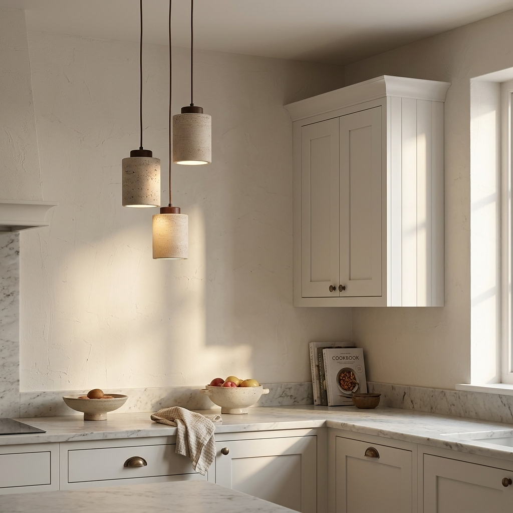 Travertine Cylinder Pendant Light