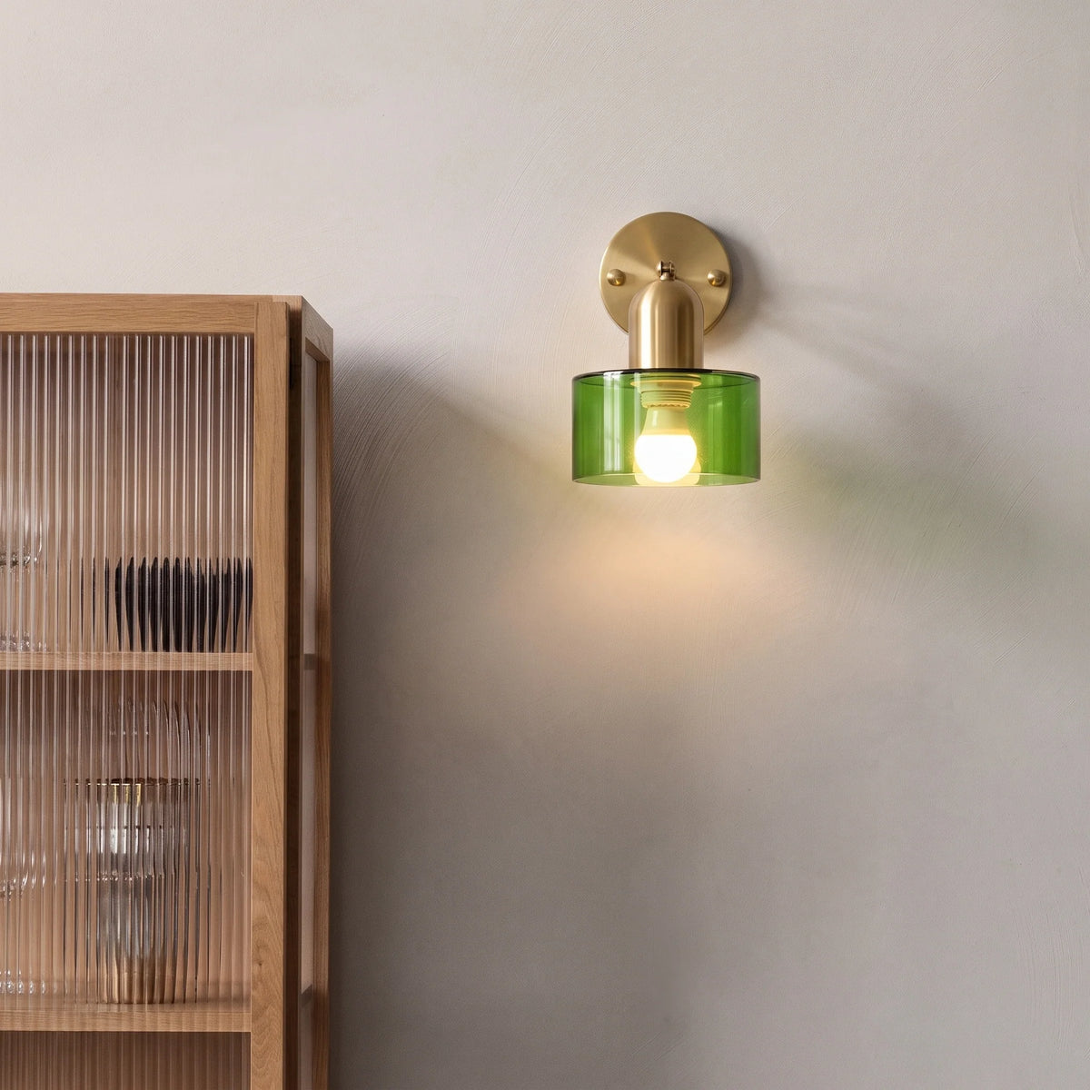 Vibrant Colored Glass Bauhaus Wall Light Fixture