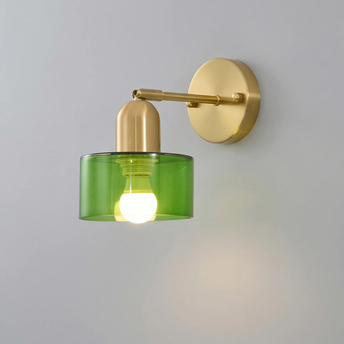 Vibrant Colored Glass Bauhaus Wall Light Fixture