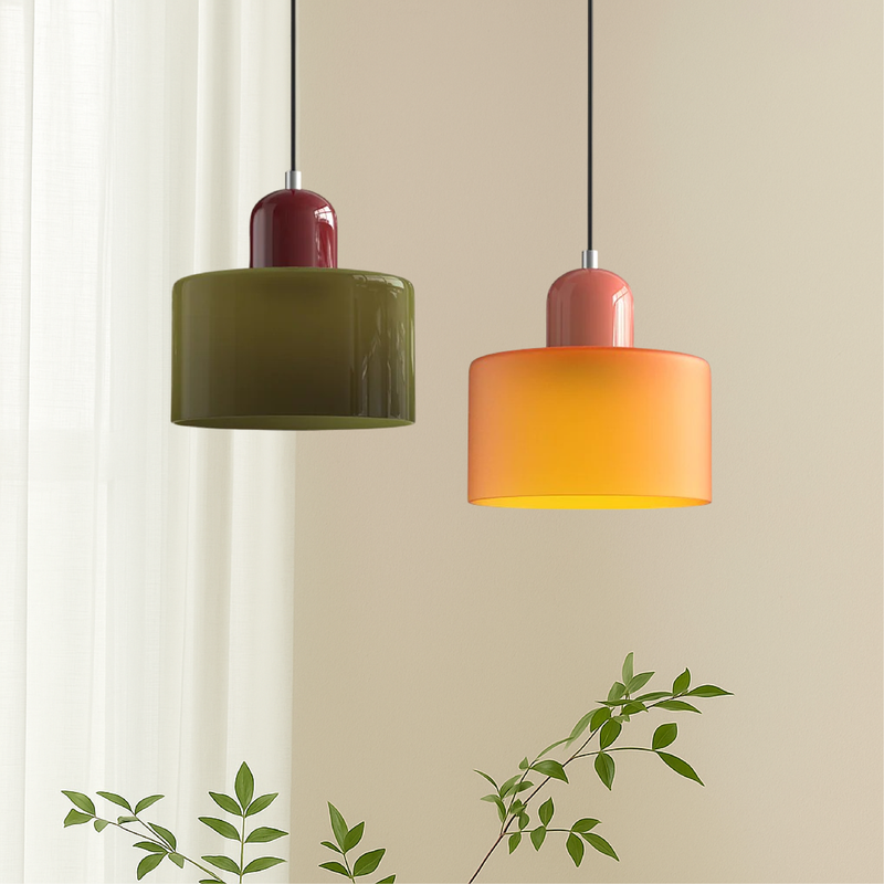 Bauhaus Collection | Glass Pendant Lighting with Colorful Elements