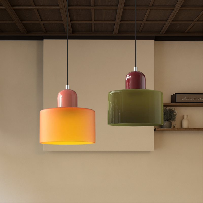 Bauhaus Collection | Glass Pendant Lighting with Colorful Elements