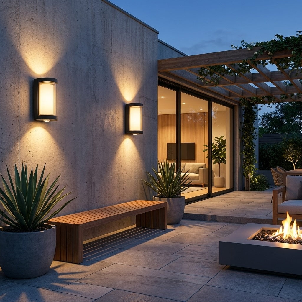 Black Up Down Outdoor Wall Lantern