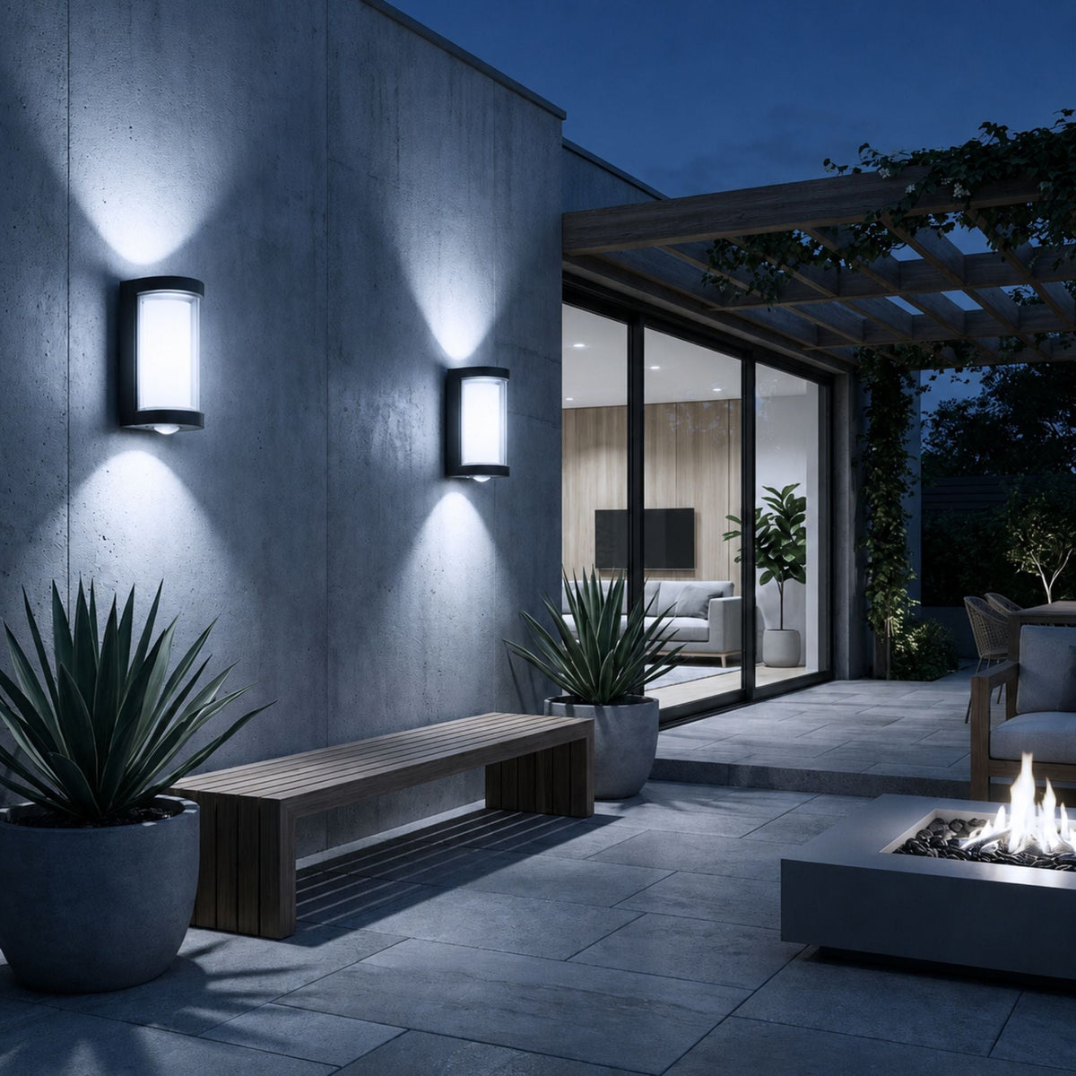 Black Up Down Outdoor Wall Lantern