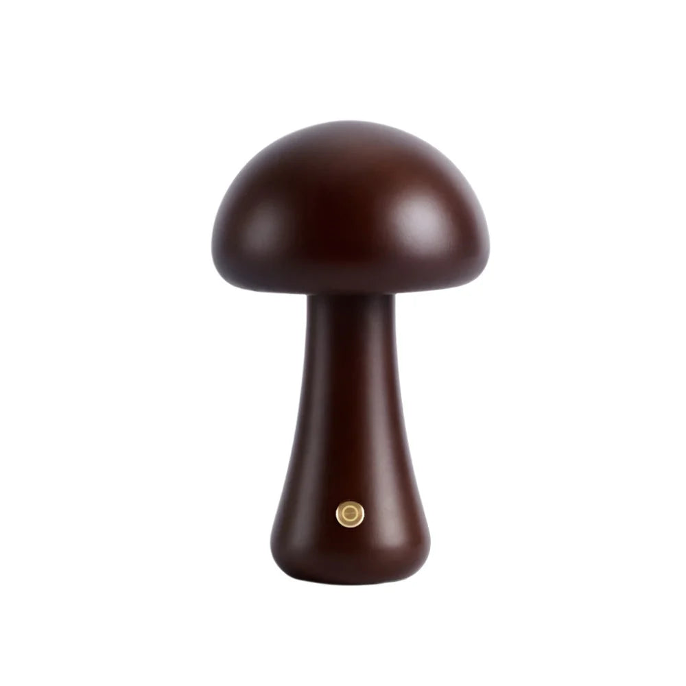 Compact Cordless Mushroom Table Lamp with Dimming